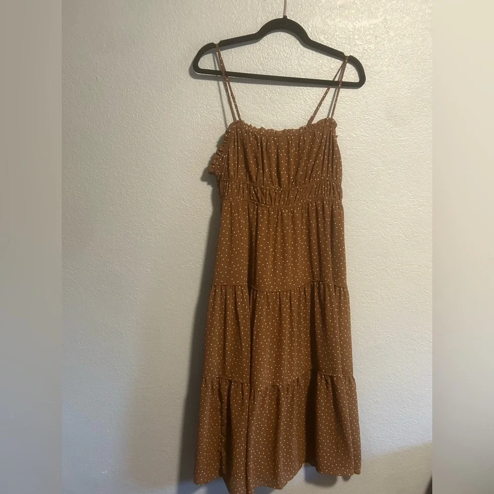 Madewell Sophia Cami Tiered Midi Dress in Dot - Picture 4 of 10